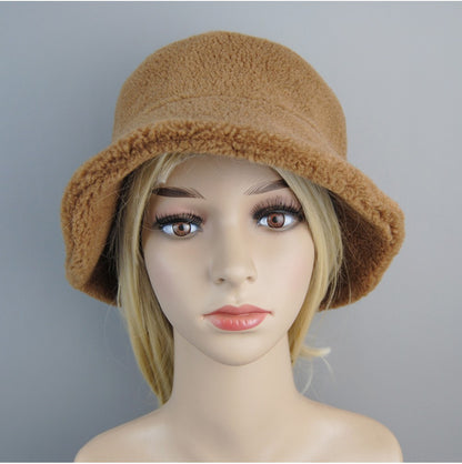 Chapéu de Pele de Carneiro Shearling Partículas Chapéus Femininos Inverno Quente Clássico Luxuoso Bonés de Alta Qualidade Chapéu Feminino Moda Novo Design Chapéu de Balde
