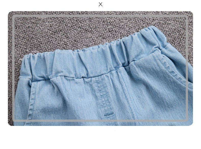 Conjuntos de Roupa Infantil Masculina de Algodão, Versão Coreana, Camisa de Manga Curta para Crianças Pequenas, Roupa de Verão