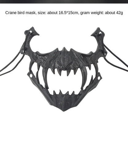 Halloween Mask Half-face Mask Cos Dragon God Fierce Tiger Night Fork Tengu Man Wolf Mask Performance Skull Masks