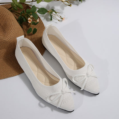 Summer 2024 New Style Pointed Toe Shallow Mouth Breathable Comfortable Casual Flats Shoes Wear-resistant Non-slip Loafers Women