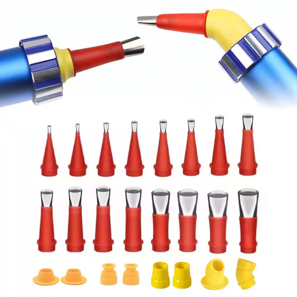 22 PEÇAS Bicos Aplicadores de Calafetagem de Aço Inoxidável, Ferramenta de Acabamento de Calafetagem para Vedantes de Silicone e Cola, para Juntas de Pias de Cozinha e Banheiro