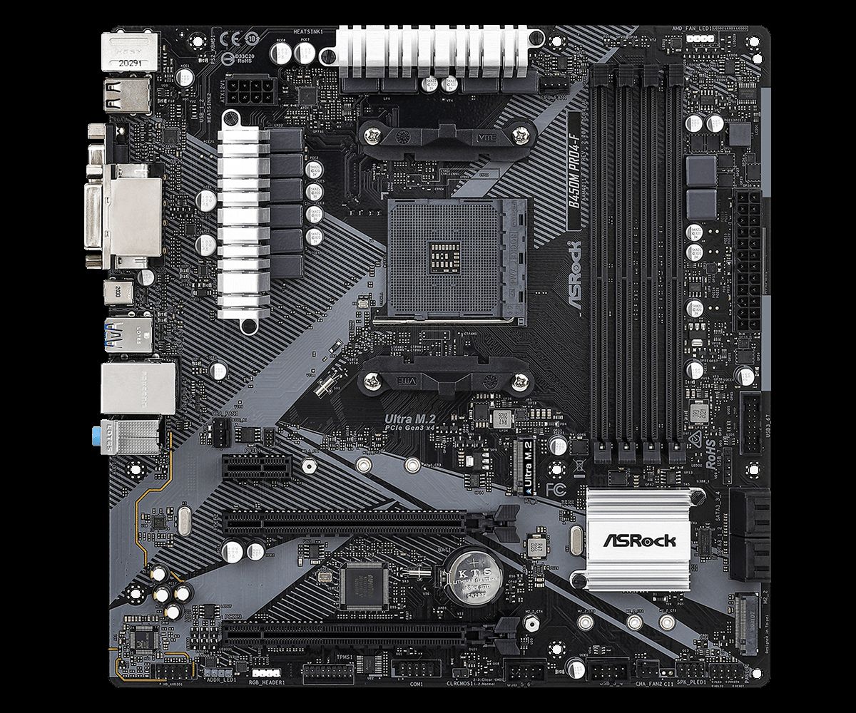 Placa-mãe ASRock B450 B450M B450M Pro4-F R2.0 Placa-mãe AM4 DDR4 128GB CPU usada Ryzen 5 5600 5600G R7 5700 5600 5700 5800