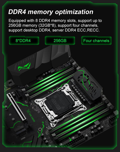 Kit Placa Mãe MACHINIST X99 MR9S LGA2011-3 CPU Xeon E5 2680 V4 32GB DDR4 Quatro Canais Interface TPM 2.0 NVME M.2 USB3.0