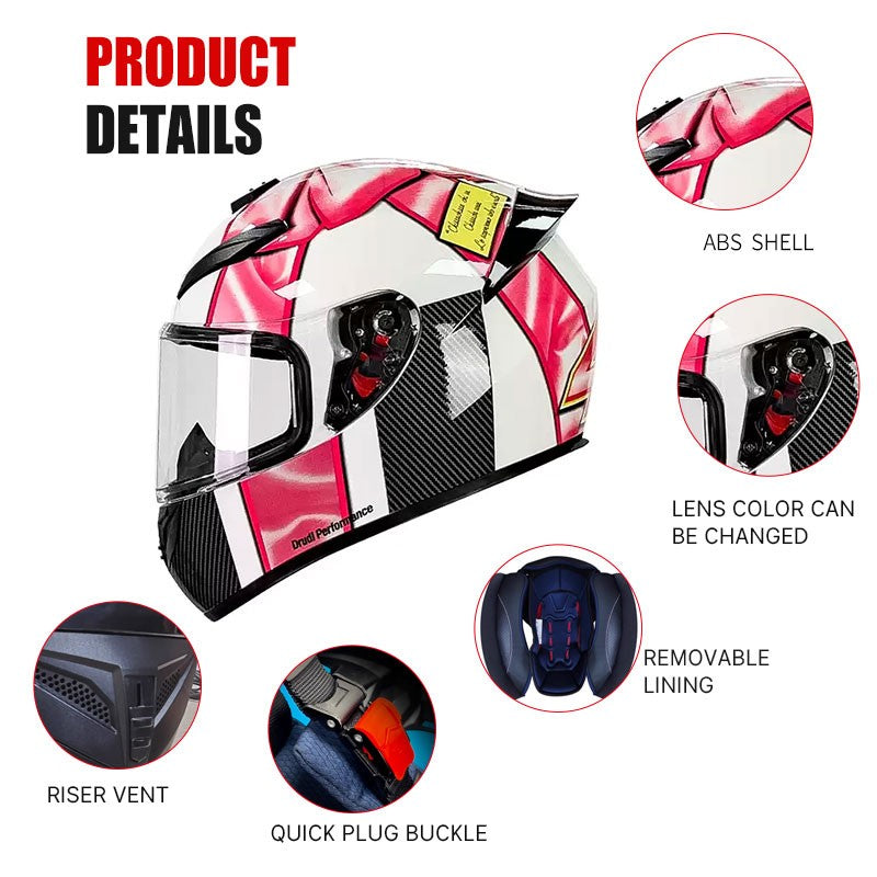Capacete de Moto de Rosto Inteiro de Alta Qualidade Masculino Feminino Capacete de Corrida de Moto DOT capacete casqueiro casque