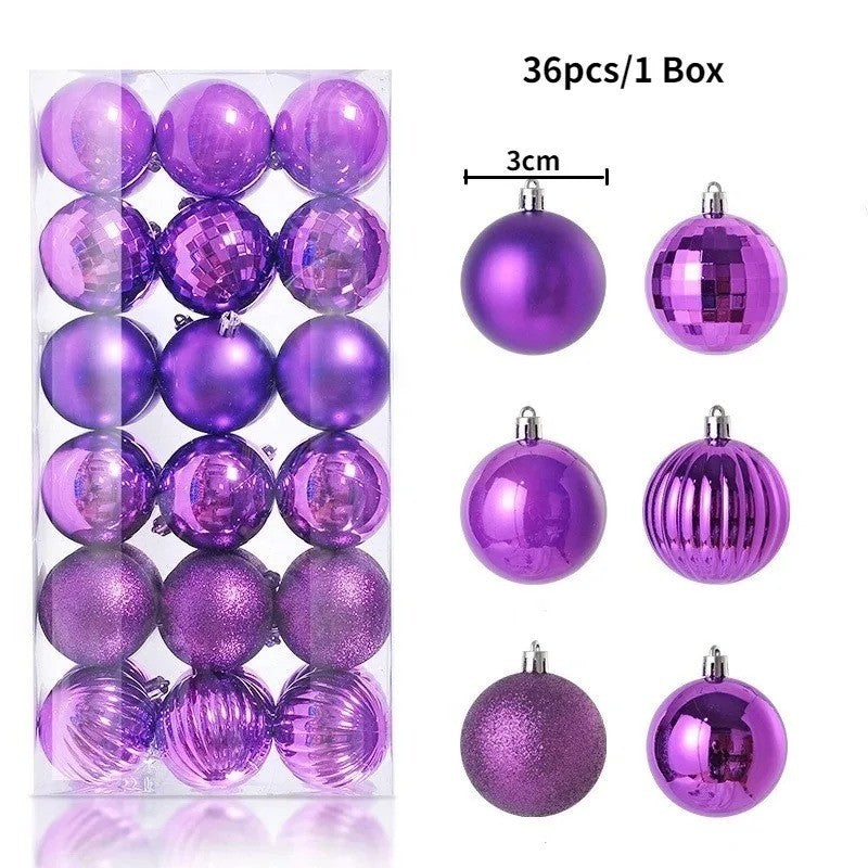 24Pcs 3cm Christmas Balls Christmas Tree Decoration Xmas Hanging Tree Pendants Home Party Christmas Tree Decor New Year Gifts