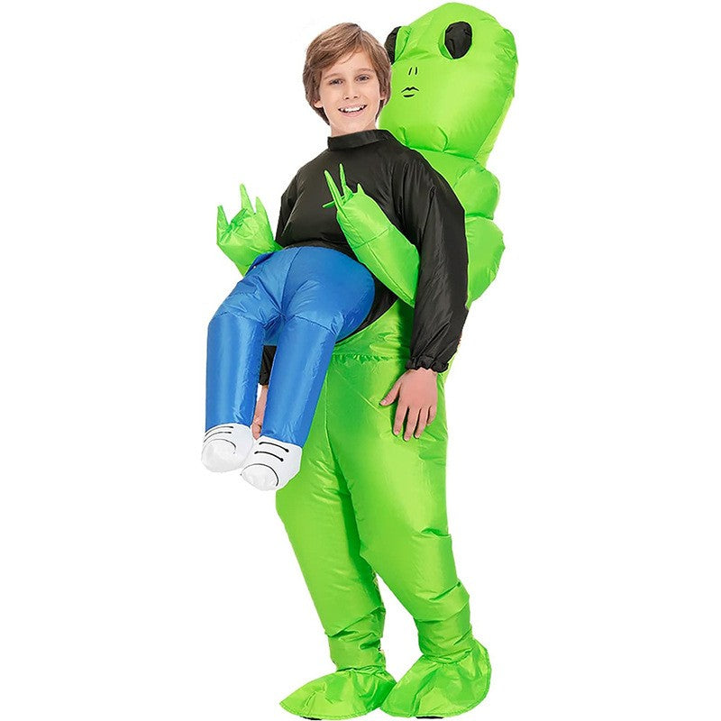 Funny Alien Cosplay Costume Inflated Garment Scary Green Alien Costumes for Women Men Boys Girls Halloween Carnival Clothes