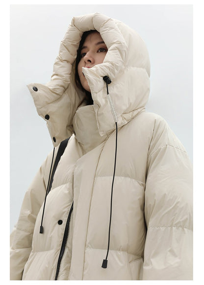 CHIC VEN Women's Down Coats Korean Loose Hooded Thick Warm Long Down Jacket Winter Coat for Women Female Parkas Outerwears 2024