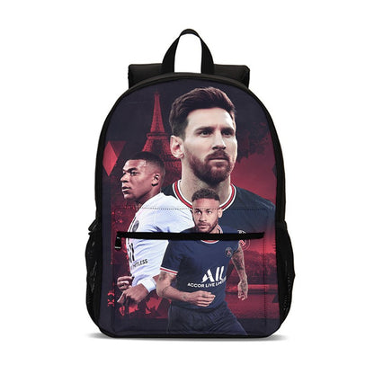 M-Mochila Esportiva Mbappes Football com Zíper Relâmpago Mochila Escolar Esportiva Mochila Escolar Jogador Estrela Mochilas para Livros