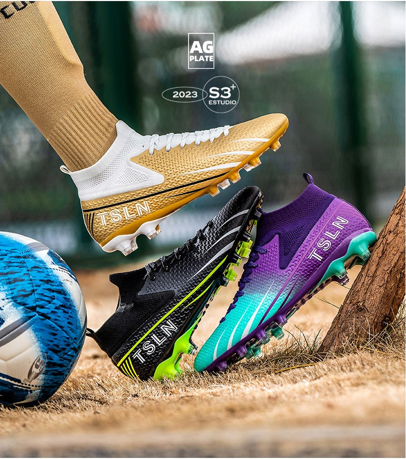Men's Soccer Shoes Cleats Professional High-Top Breathable Athletic Football Boots,Outdoor Football Training Shoes for TF/AG Boy
