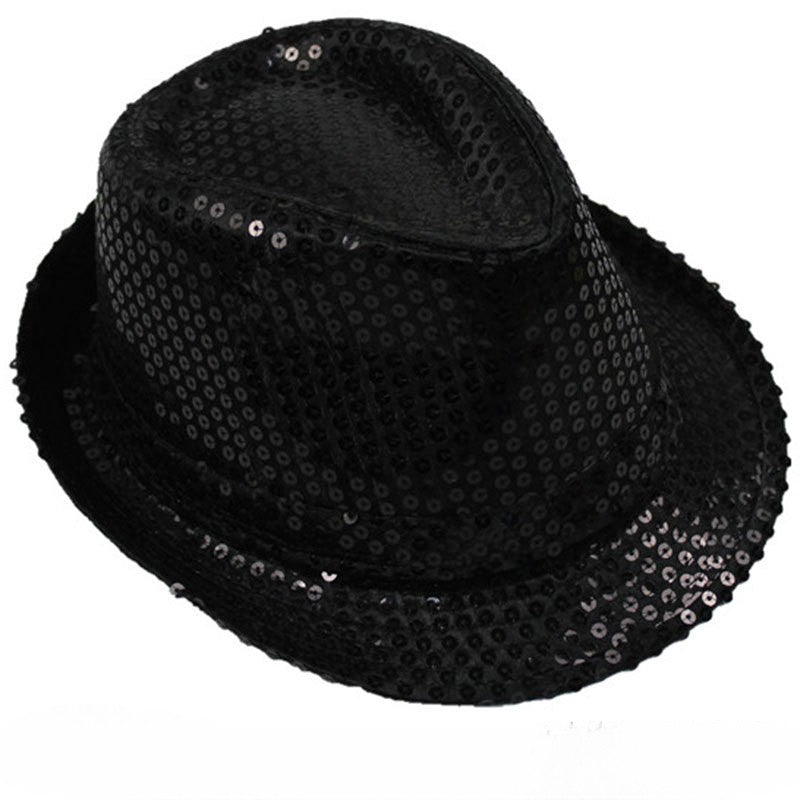 British Top Jazz Hat Bucket Hat Men Women Stage Performance Sequin Hat Shining Christmas Fedoras Party Parent Child Hat Hollween