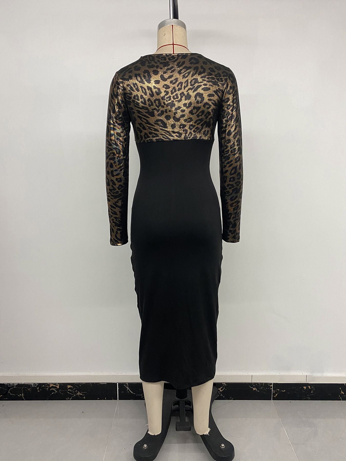 Women's Elegant Dress  Autumn And Winter New Slim And Sexy Royal Sister Style Spliced ??slit Fashion Dresses For Women Vestidos