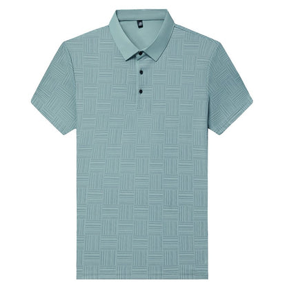 2024 Men's New Printed Business Casual Short sleeved POLO Shirt Fashion Short sleeved Comfortable and Breathable Top