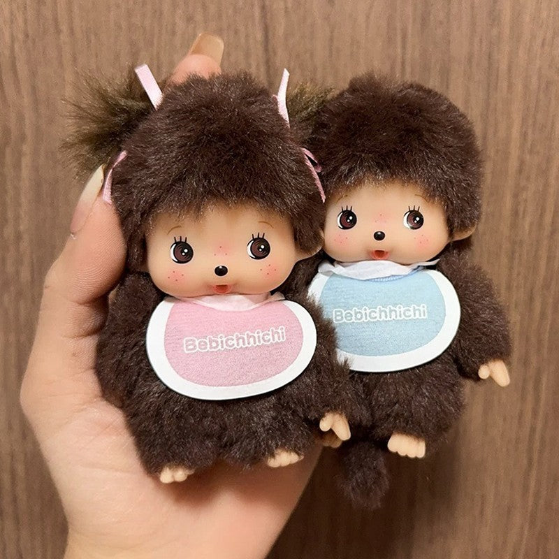 2026 NEW Monchhichi Plush Doll Pendant Kawaii Monkey Keychain Cute Cartoon Couple Keyring Bag Charms Birthday Gift ??? ?????
