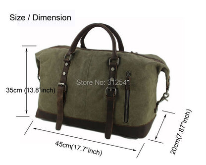 Bolsas de viagem de couro e lona militar vintage masculinas Bolsas de mão para viagem Bolsas de viagem masculinas sacola de viagem bolsa grande de fim de semana bolsa para pernoite