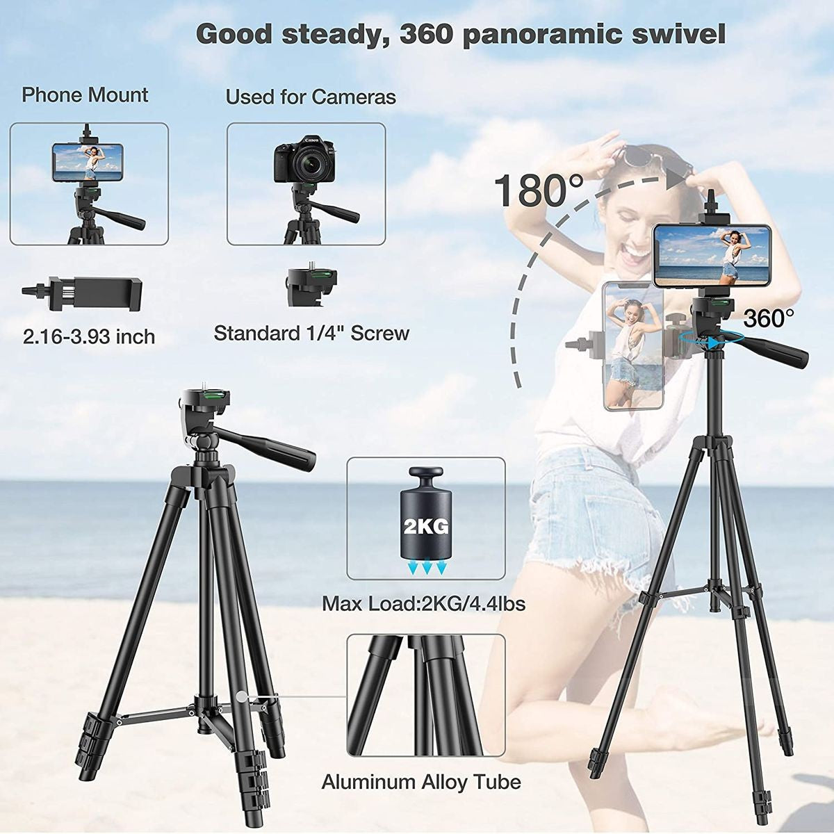 DSLR Tripod Cellphone Tripods For Phone Tripod For Mobile Tripie For Cell Phone Portable Stand Holder Selfie Picture with Gift