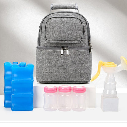 Mommy Bag Milk Storage Breast Pump Maternity Cooler Double Layer Insulation Fresh Keeping Baby Food Backpack Feeding Bottle NEW
