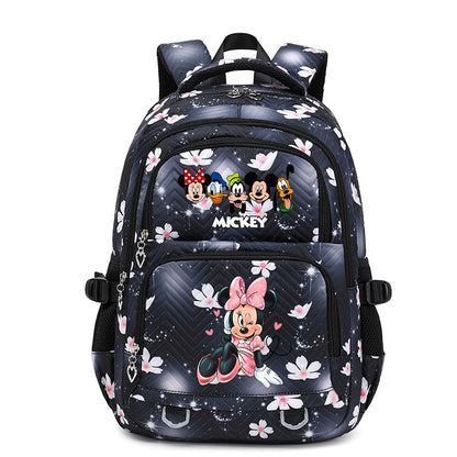Mochila Mickey Minnie 3 Peças para Meninas e Meninos com Lancheira e Estojo, Mochila Escolar Fofa para Ensino Fundamental e Médio, Presente de Natal