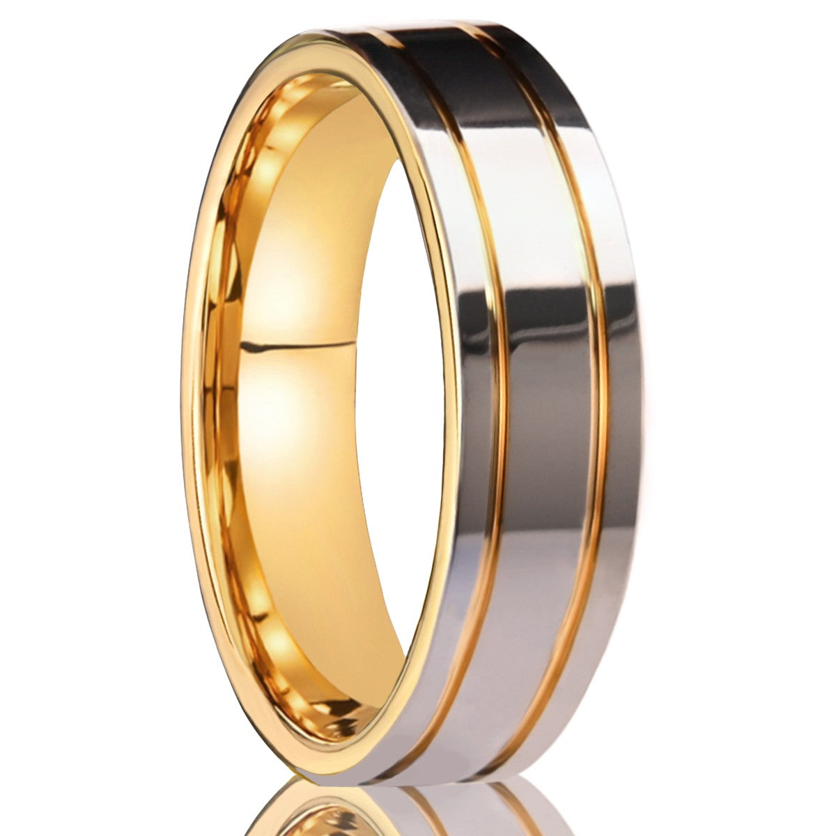Anel de carboneto de tungstênio 6MM Anéis de casamento masculinos anéis de noivado de casal anéis bague homme pareja de compromiso joias de moda