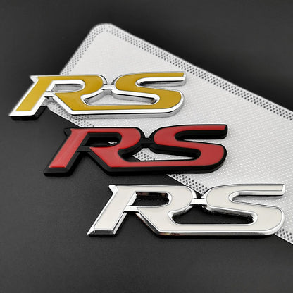Adesivo 3D RS de Metal, Letras, Logotipo, Grade Dianteira, Porta-Malas Traseiro, Emblema, Crachá, Acessórios para Carros Esportivos RS
