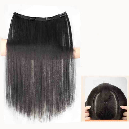 Extensões de Cabelo Sintético em V de uma Peça com 4 Clips Cabelo Liso Longo Peruca Cor 50CM Cabelo Falso Natural