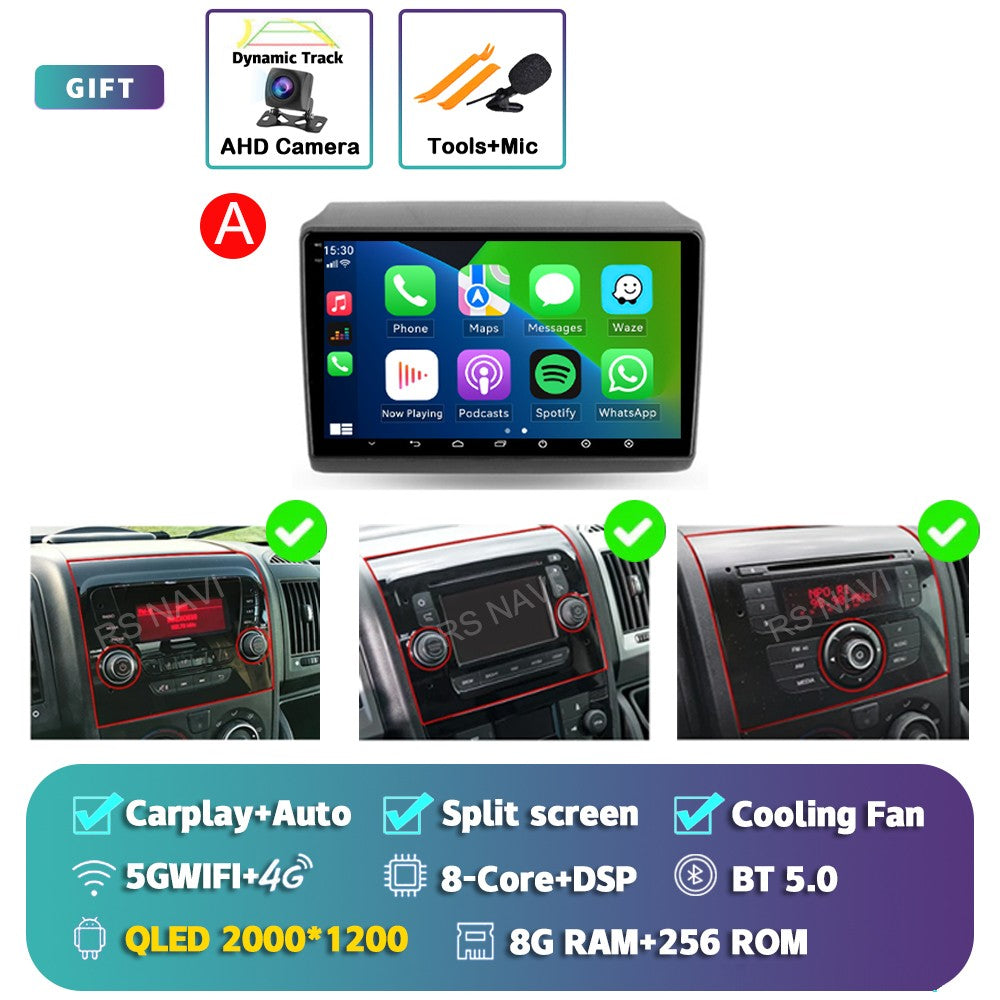 Android 15 para Fiat Ducato Peugeot Boxer Citroen Jumper 2006-2022 2K QLED Rádio Multimídia Estéreo Automotivo GPS CarPlay