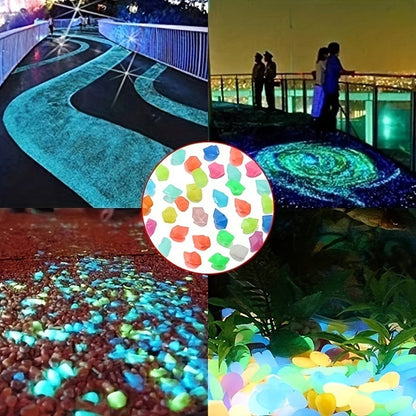 1000Pcs Luminous Sand Glow In The Dark Pebbles Stone Home Garden Yard Outdoor Path Lawn Decoration Fish Tank