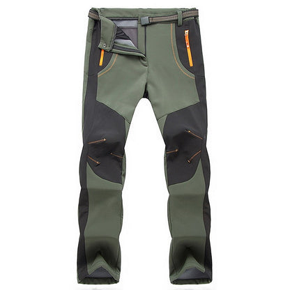 JNLN Women Winter Fleece Pants Warm Waterproof Hiking Pants Outdoor Camping Climbing Skiing Soft Shell Windproof Rain Trousers