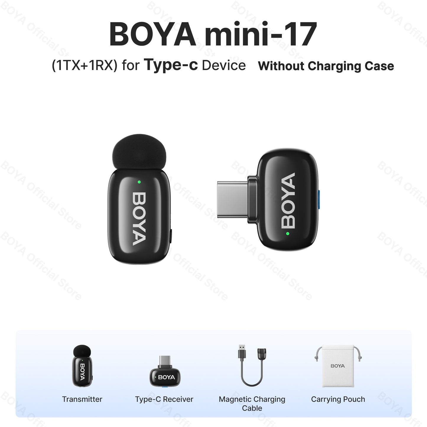 BOYA BOYA Mini Microfone de Lapela Sem Fio para iPhone 15/16 Android Celular Dispositivos USB-C para Gravação de Vídeo Transmissão ao Vivo Vlog