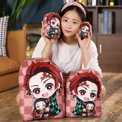 Kimetsu No Yaiba Plush Stuffed Pillows Demon Slayer Dakimakura Cute Anime Throw Pillow Kawaii Dolls Tanjirou Nezuko Back Cushion