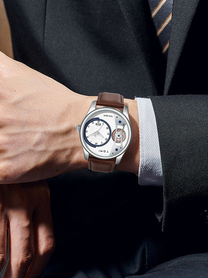 TOMI Set Gift Box for Men's Minimalist Business Quartz Watch Luxury Versatile Double Strap Detachable Watch Festival Gift