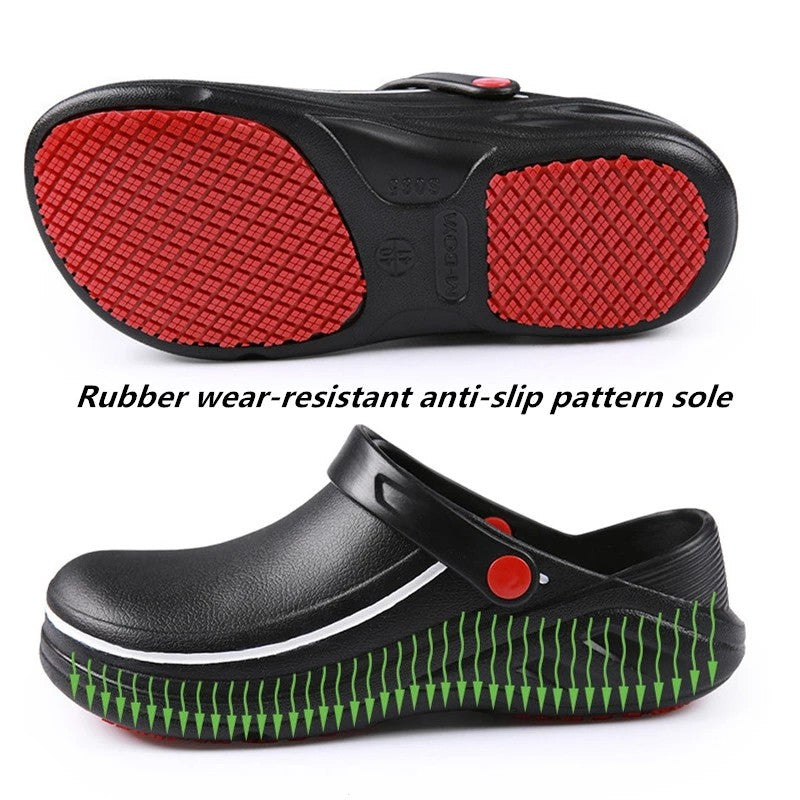 New Men Slippers Non-slip Waterproof Sandals Oil-proof Kitchen Work Cook Shoes Chef Master Hotel Restaurant Slippers Unisex
