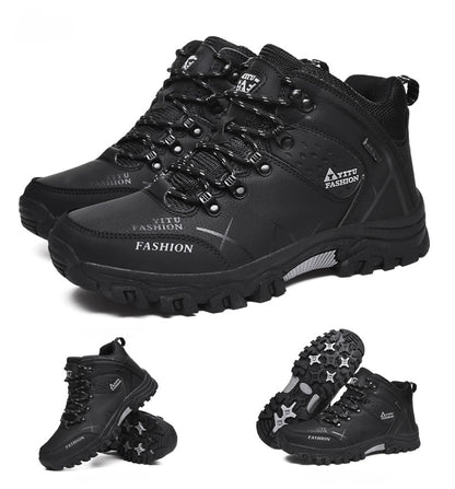 Botas de Neve Masculinas de Inverno Impermeáveis de Couro Tênis Super Quentes Botas Masculinas Botas de Caminhada ao Ar Livre Sapatos de Trabalho Tamanho 39-47
