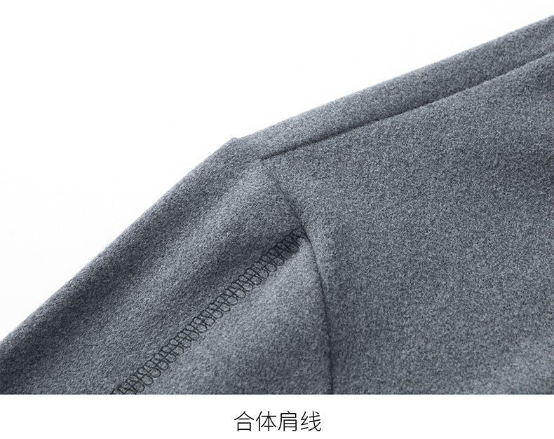 Round Neck Pullover Sweatshirt Men Thermal Underwear Double Fleece Lining Long Sleeve T-Shirt Casual