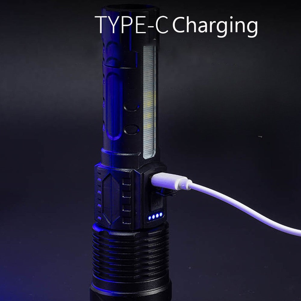 High Power LED Flashlight USB Rechargeable Torch Strong Light Flashlight Long Range Tactical Zoom Lamp Outdoor Camping Lantern