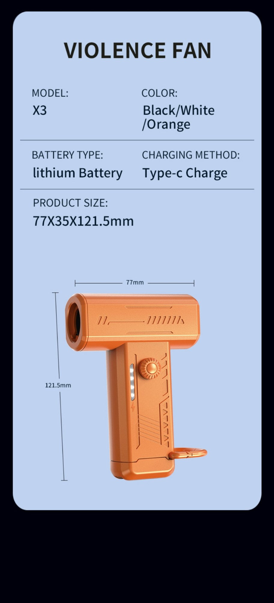 180000PRM Portable Electric Air Blower Turbo Jet Fan Brushless Motor HighSpeed Mini Turbo Jet Fan Adjustable Wind Violent Blower