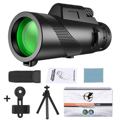 Telescópio Portátil Zoom HD 5000M Dobrável de Longa Distância Mini Potente para Caça Esportes Acampamento ao Ar Livre Viagem