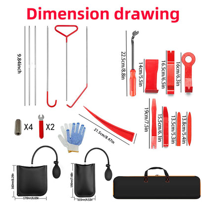 Kit de Ferramentas Automotivas de Abertura de Emergência para Janela de Carro, Chave Perdida, Trancado, Saco de Cunha de Ar, Bomba, Kit de Abertura para Carro e Caminhão