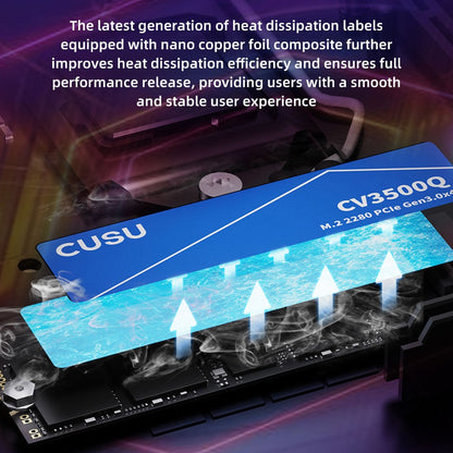 SSD CUSU 512GB 1TB 2TB NVMe M2 PCIe3.0 M.2 2280 Unidade de Estado Sólido para Notebook Desktop