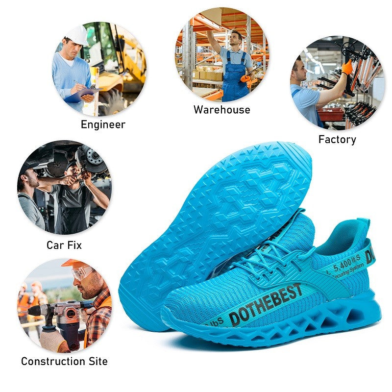 Sapatos de Segurança Bico de Aço Masculino Feminino Tênis de Trabalho Leves Sapatos de Trabalho à Prova de Furos Botas de Trabalho de Segurança Unissex para Construção