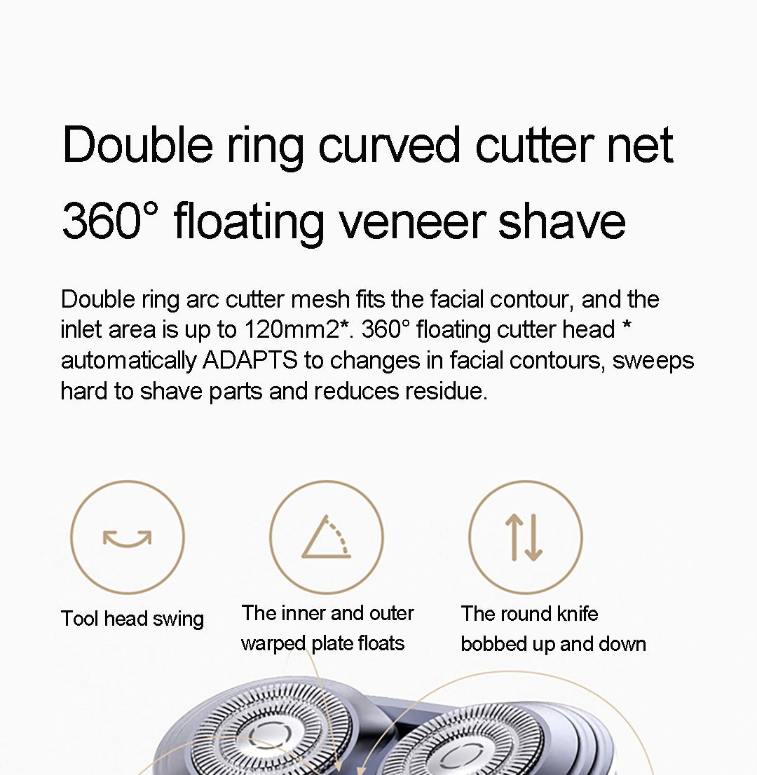 Mijia Electric Shaver S302 LED Digital Display IPX7 Waterproof 800mAh Tpye-C Rechargeable Razor Shaver for Men