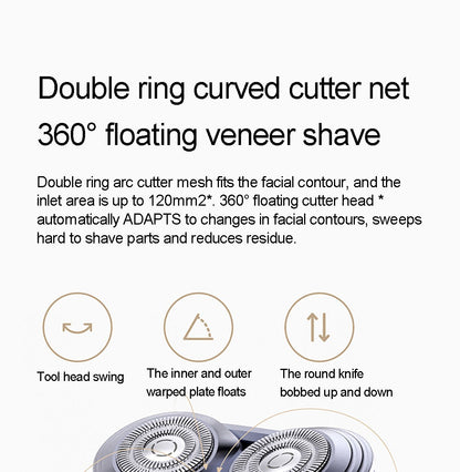 Mijia Electric Shaver S302 LED Digital Display IPX7 Waterproof 800mAh Tpye-C Rechargeable Razor Shaver for Men