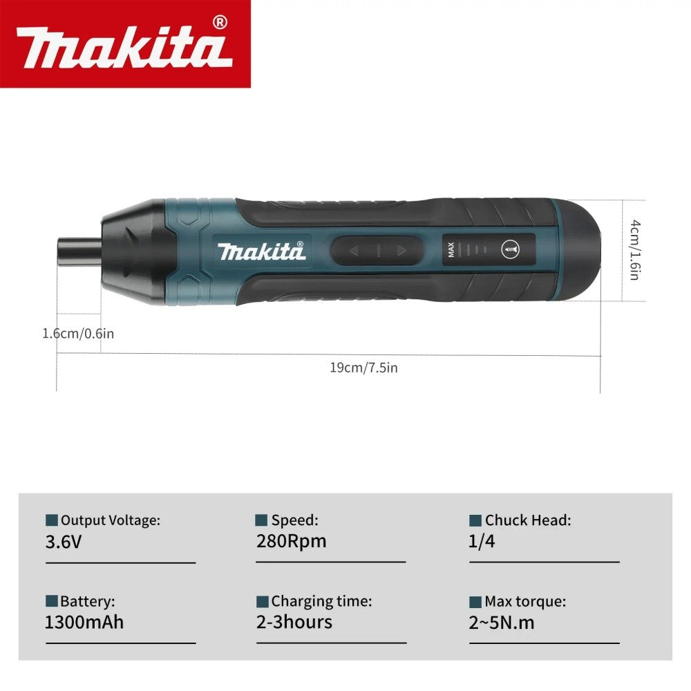 Parafusadeira Furadeira Elétrica a Bateria Makita 1300mah Recarregável Ajustável Multi-função Ferramentas de Reparo de Torque para Desmontagem