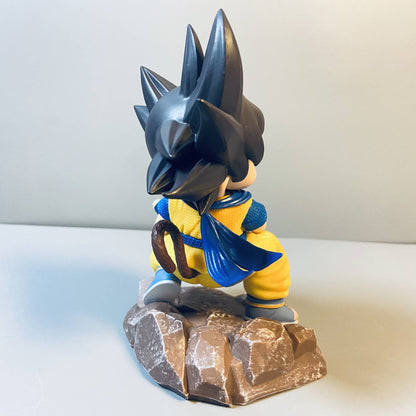 Dragon Ball Childhood Little Goku Hugs Puer Ya Mu Tea Little Follower Figure Doll Pvc Model Statue Collection Toys Ornamen Gift
