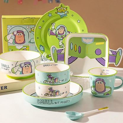 Disney Toy Story Buzz Lightyear Desenho Louça Utensílios Domésticos Pratos Infantis Tigelas de Iogurte Prato de Café da Manhã Presentes de Aniversário