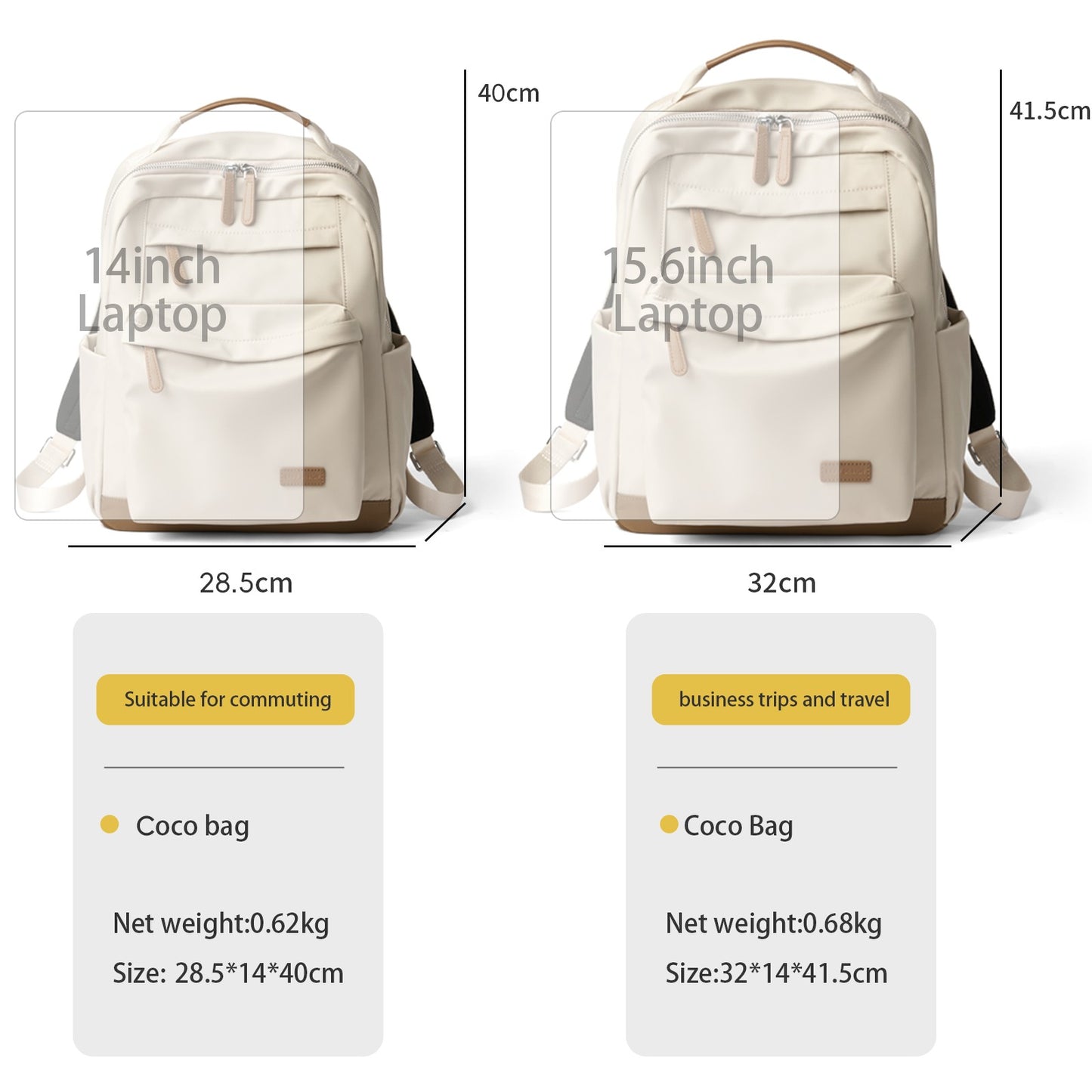 LEFF Women Backpack High Quality Large Capacity Laptop Backpacks Trendy Female Commuting Backpack Waterproof Outdoor Travel Bags