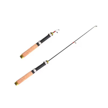 Vara de pesca de camarão mini 60cm, vara telescópica de carbono para pesca no gelo