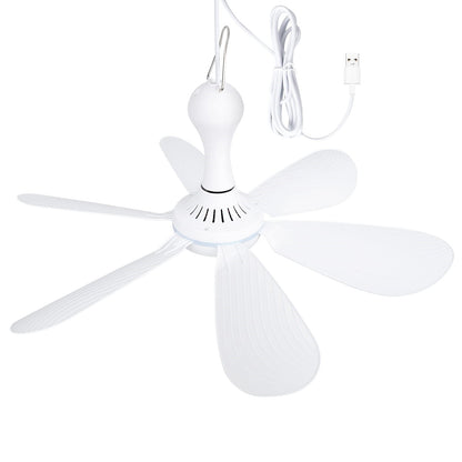 Silent 6 Leaves USB Powered Ceiling Canopy Fan with Remote Control Timing 4 Speed Hanging Fan for Camping Bed Dormitory Tent New