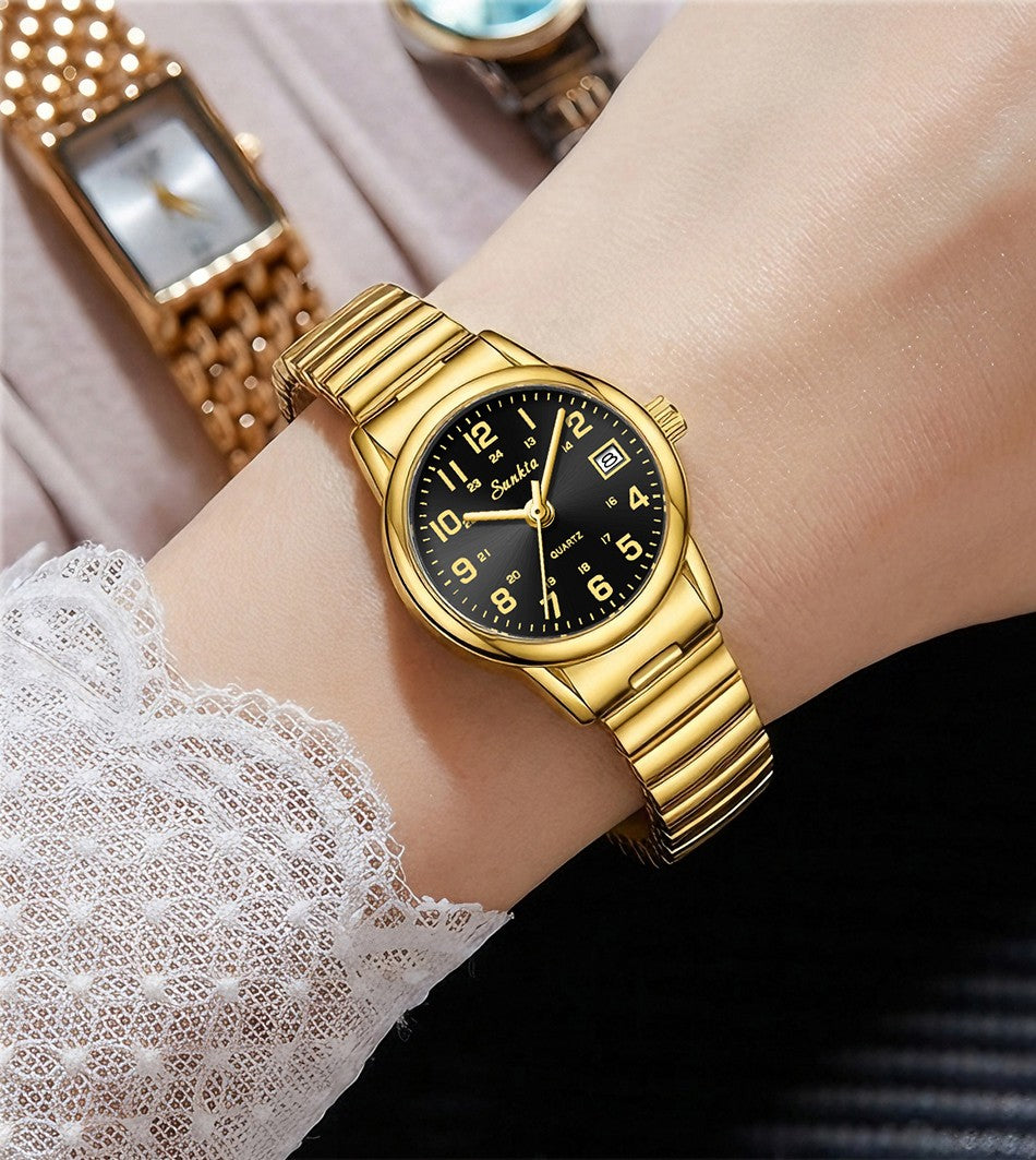 SUNKTA elegant Women's Watch 12/24 waterproof calendar women's quartz wrist watch fashion ladies vintage watches reloj de mujer