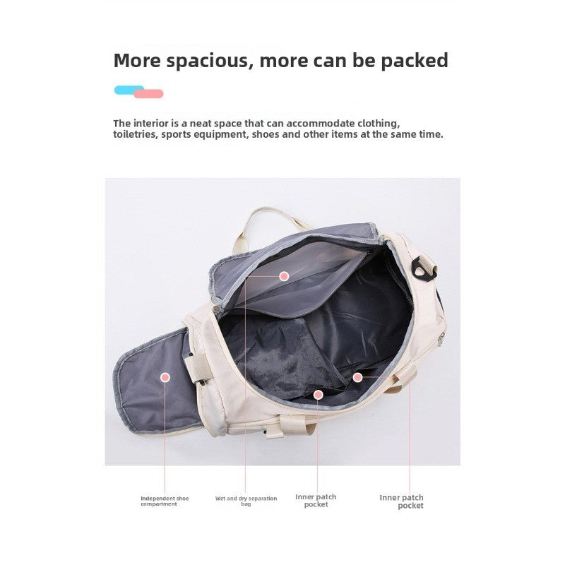 Multifunctional Large Capacity Handbag Waterproof Outdoor Travel Daypack with Wet Dry Shoe Compartment Trendy Fitness Sports Bag