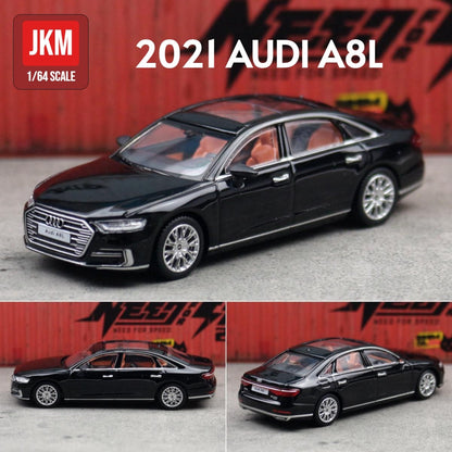 JKM 1/64 Audi A8 A7 Modelo Miniatura 1:64 Carro de Brinquedo Premium Roda Livre Coleção de Liga Fundida Adequado para Hot Wheels Mini GT